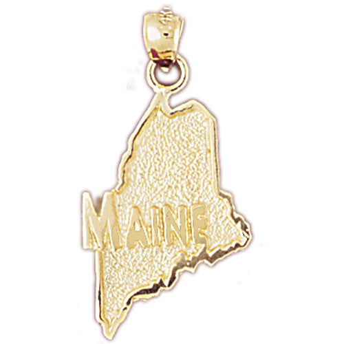 14K GOLD STATE MAP CHARM - MAINE #5091