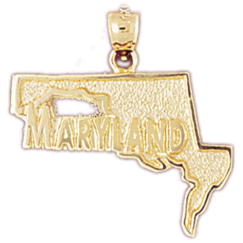 14K GOLD STATE MAP CHARM -  MARYLAND #5092