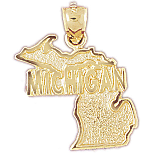 14K GOLD STATE MAP CHARM - MICHIGAN #5094