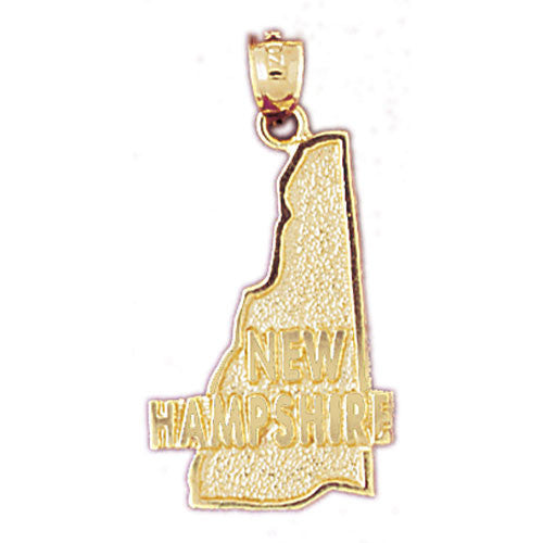 14K GOLD STATE MAP CHARM - NEW HAMPSHIRE #5101