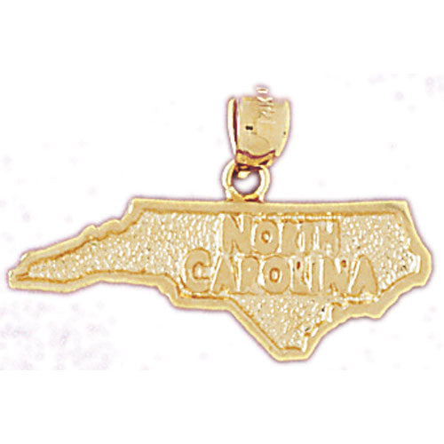 14K GOLD STATE MAP CHARM - NORTH CAROLINA #5105