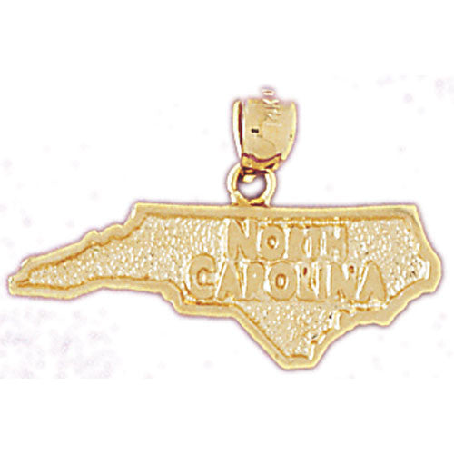 14K GOLD STATE MAP CHARM - NORTH CAROLINA #5105
