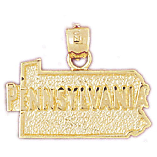 14K GOLD STATE MAP CHARM - PENNSYLVANIA #5110