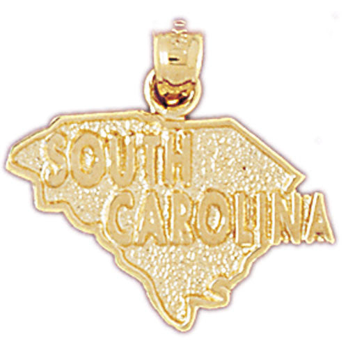 14K GOLD STATE MAP CHARM - SOUTH CAROLINA #5112