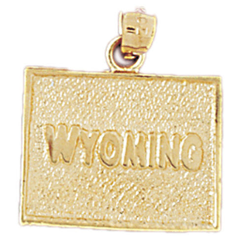 14K GOLD STATE MAP CHARM - WYOMING #5122