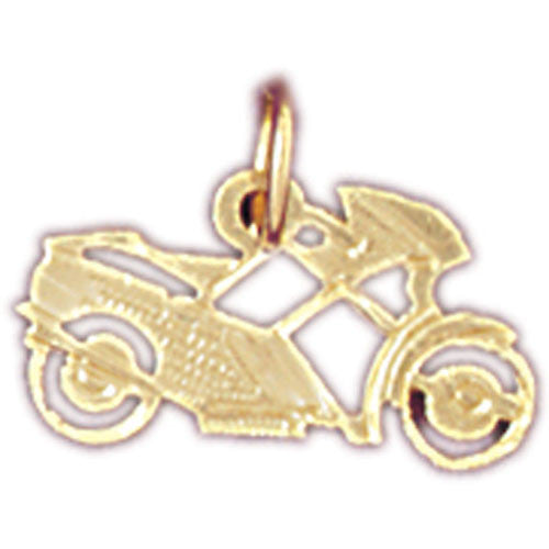 14K GOLD TRANSPORTATION CHARM - MOTORCYCLE #4404