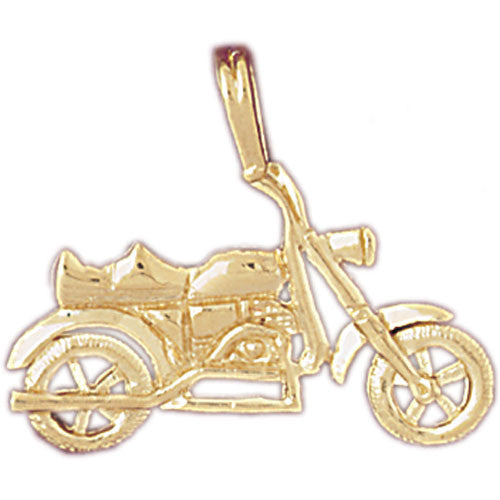 14K GOLD TRANSPORTATION CHARM - MOTORCYCLE #4407