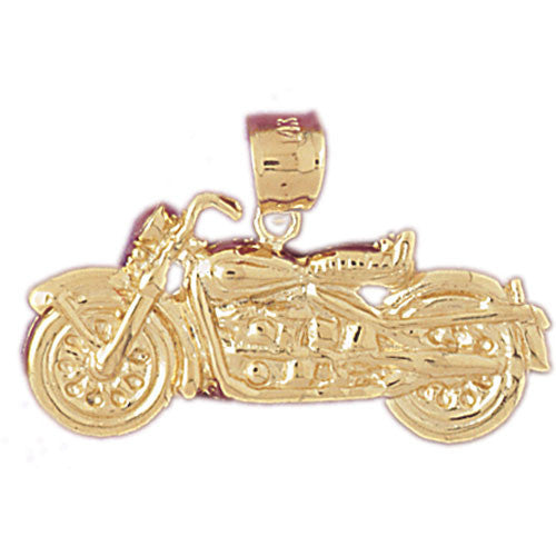 14K GOLD TRANSPORTATION CHARM - MOTORCYCLE #4410