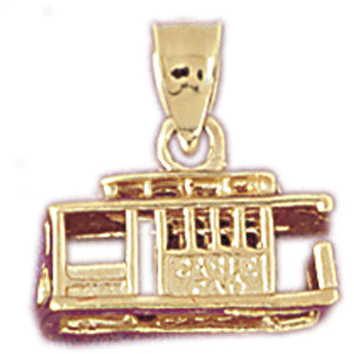 14K GOLD TRANSPORTATION CHARM - TROLLEY #4377