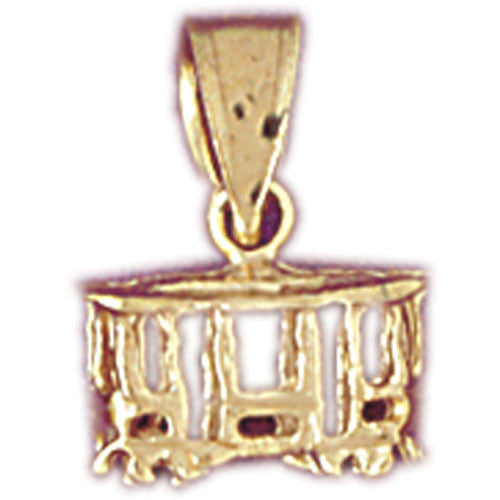 14K GOLD TRANSPORTATION CHARM - TROLLEY #4379