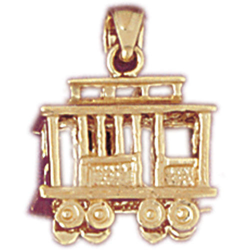 14K GOLD TRANSPORTATION CHARM - TROLLEY #4380