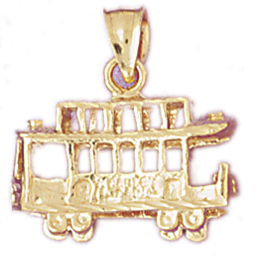 14K GOLD TRANSPORTATION CHARM - TROLLEY #4381