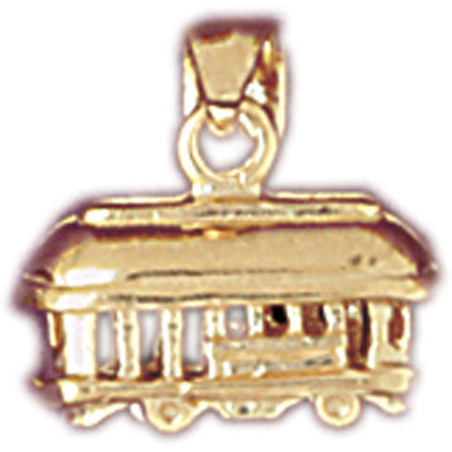 14K GOLD TRANSPORTATION CHARM - TROLLEY #4384