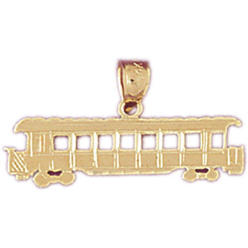 14K GOLD TRANSPORTATION CHARM - TROLLEY #4386