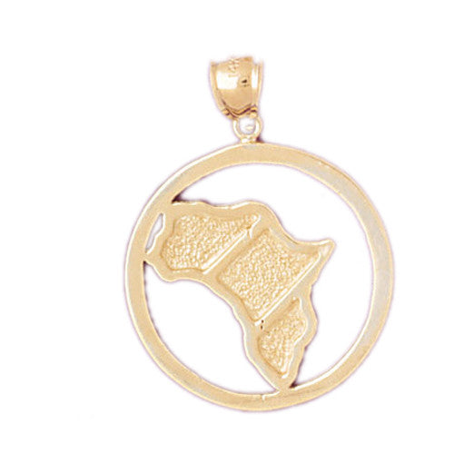 14K GOLD TRAVEL MAP CHARM - AFRICA #5067