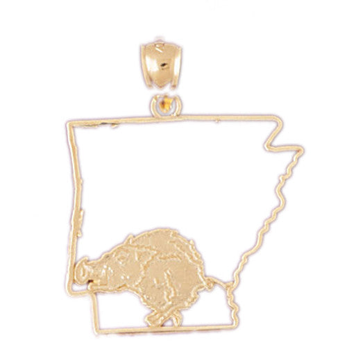 14K GOLD TRAVEL MAP CHARM - ARKANSAS #5038