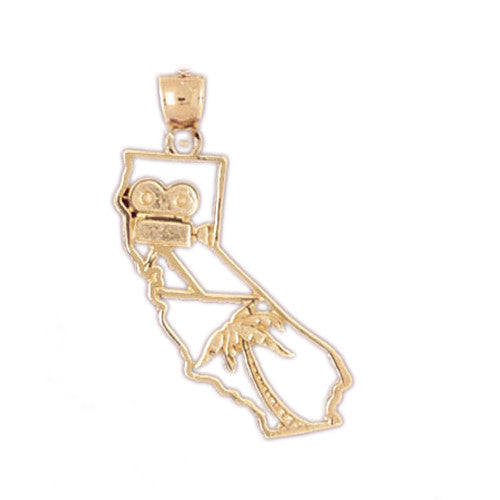 14K GOLD TRAVEL MAP CHARM - CALIFORNIA #5053