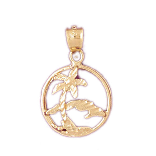 14K GOLD TRAVEL MAP CHARM - CUBA #5070