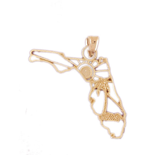 14K GOLD TRAVEL MAP CHARM - FLORIDA #5047