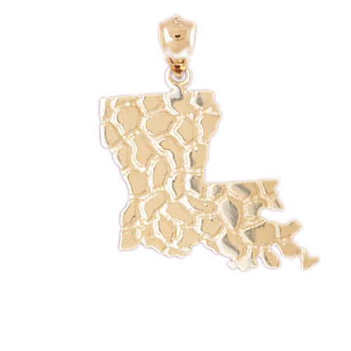 14K GOLD TRAVEL MAP CHARM - LOUISIANA #5042