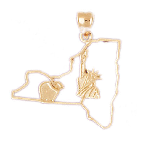 14K GOLD TRAVEL MAP CHARM - NEW YORK #5037