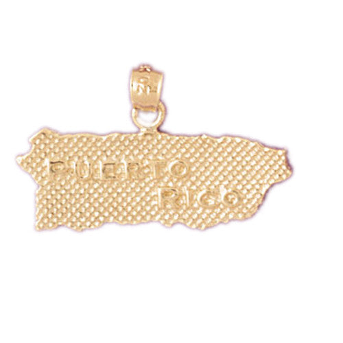 14K GOLD TRAVEL MAP CHARM -  PUERTO RICO #5069
