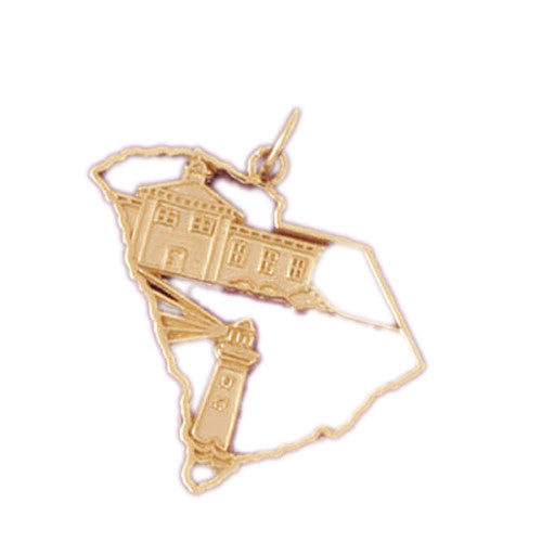 14K GOLD TRAVEL MAP CHARM - SOUTH CAROLINA #5040