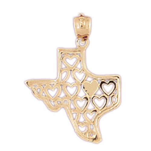 14K GOLD TRAVEL MAP CHARM - TEXAS #5060