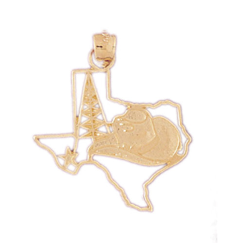 14K GOLD TRAVEL MAP CHARM - TEXAS #5061