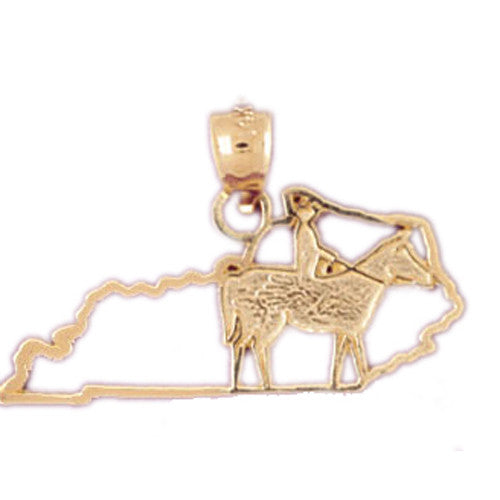 14K GOLD TRAVEL MAP CHARM - VIRGINIA #5045