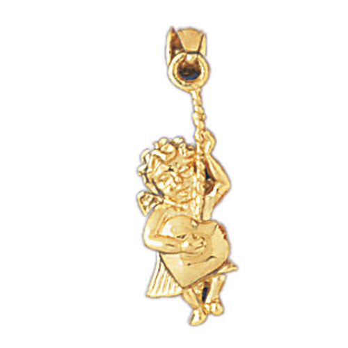 14K GOLD TWO COLOR CHARM - ANGEL #10971