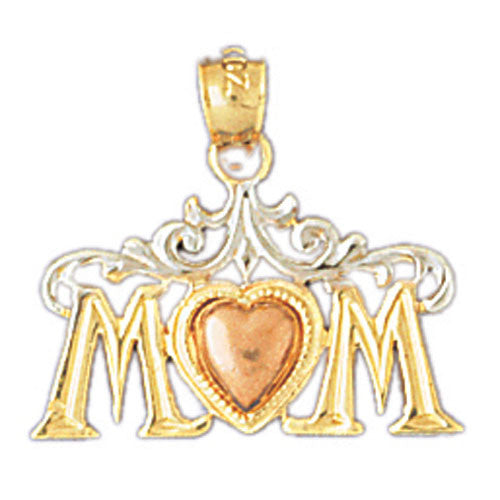 14K GOLD TWO COLOR CHARM - MOM #10954