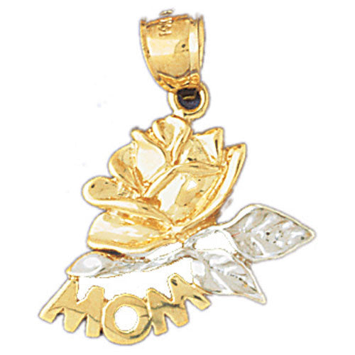 14K GOLD TWO COLOR CHARM - MOM ROSE #10960