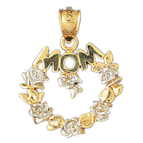 14K GOLD TWO COLOR CHARM - MOM ROSE #10961