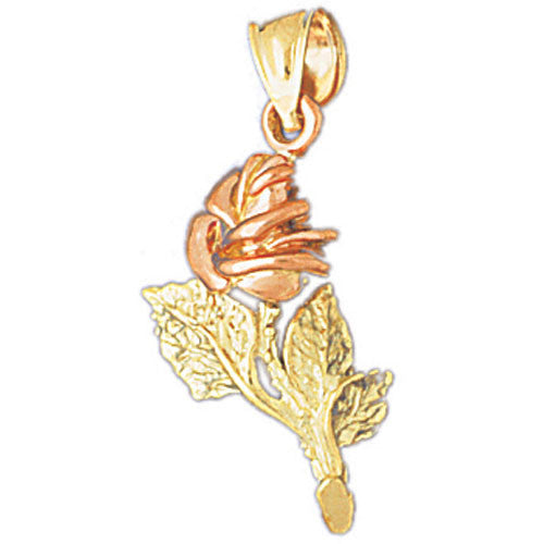 14K GOLD TWO COLOR CHARM - ROSE #10949