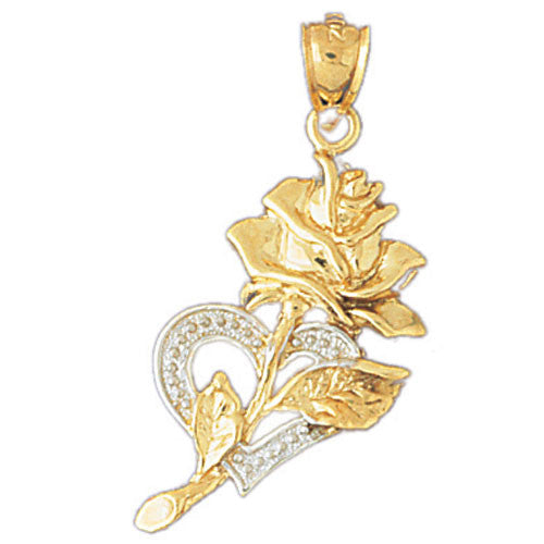 14K GOLD TWO COLOR CHARM - ROSE #10950