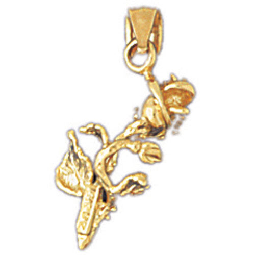 14K GOLD TWO COLOR CHARM - ROSE #10952