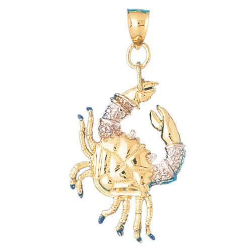 14K GOLD TWO TONE NAUTICAL CHARM - CRAB #185