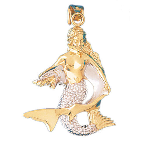 14K GOLD TWO TONE NAUTICAL CHARM - MERMAID #182