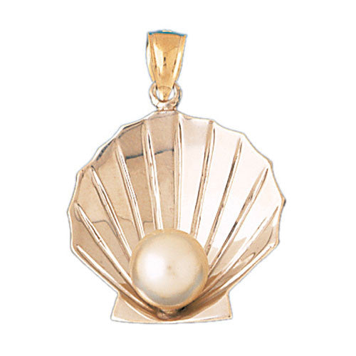 14K GOLD TWO TONE NAUTICAL CHARM - SHELL #176