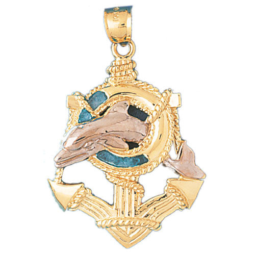 14K GOLD TWO TONE NAUTICAL CHARM #191