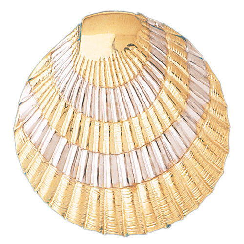 14K GOLD TWO TONE NAUTICAL SLIDE - SHELL #175