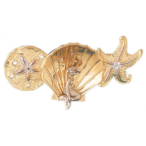 14K GOLD TWO TONE NAUTICAL SLIDE #179
