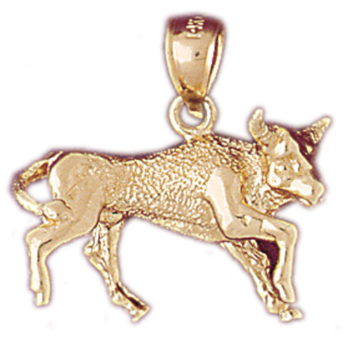 14K GOLD WESTERN CHARM - BULL #5253