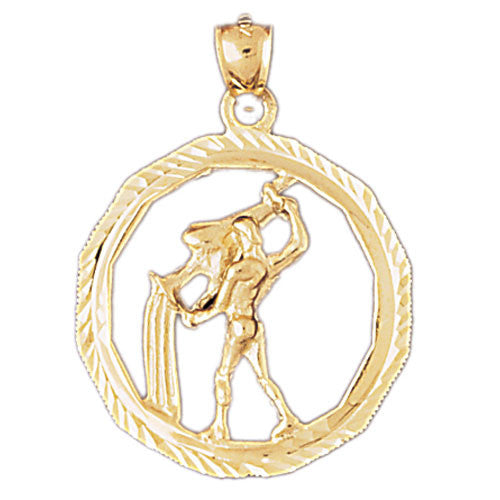 14K GOLD ZODIAC CHARM - AQUARIUS #9342