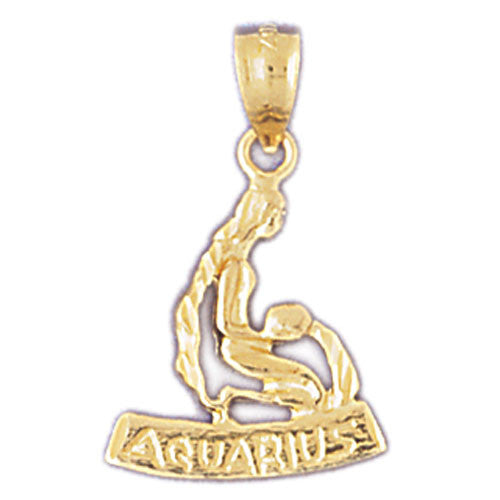 14K GOLD ZODIAC CHARM - AQUARIUS #9366