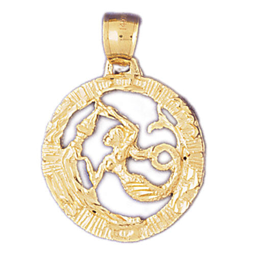 14K GOLD ZODIAC CHARM - AQUARIUS #9390