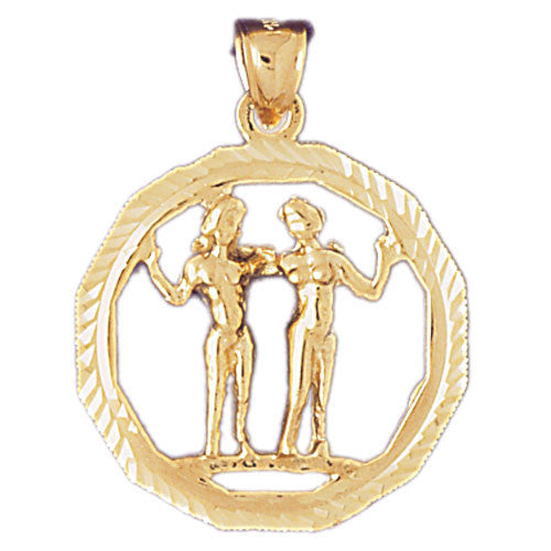 14K GOLD ZODIAC CHARM - GEMINI #9346