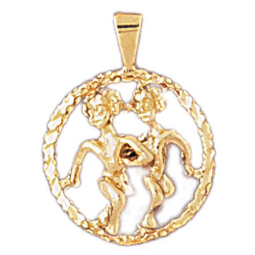 14K GOLD ZODIAC CHARM - GEMINI #9358