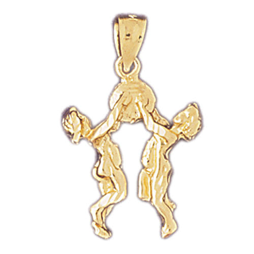 14K GOLD ZODIAC CHARM - GEMINI #9382